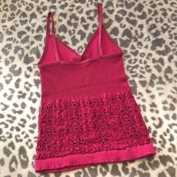 Free People Intimately Red Crochet Open Weave Tank Top Size XS/S - Picture 7 of 15